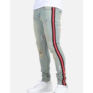 SERENEDE Jeans Pants Sacred Plasma Spray Paint Distressed Mens Size 40‎